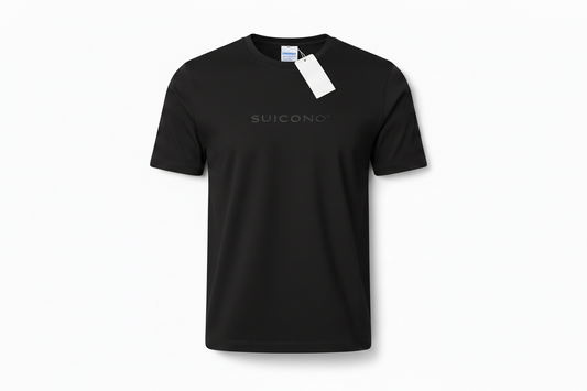 Camiseta Negra 100% Algodón SUICONO | Logo Bordado Premium