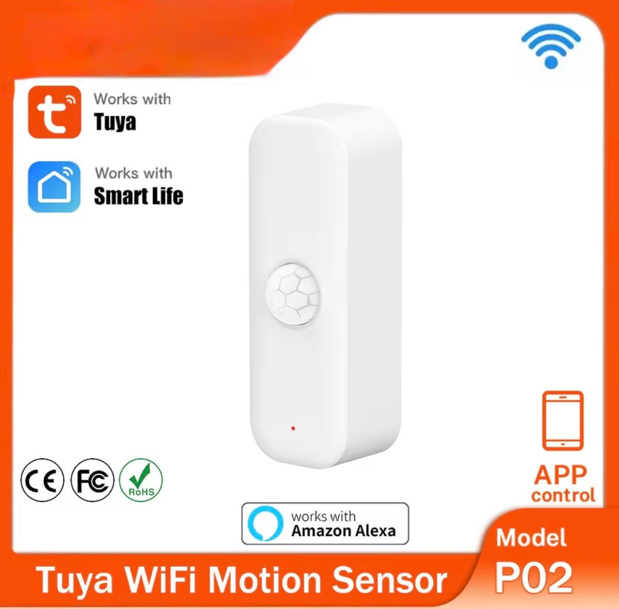 Sensor de Movimiento WiFi Tuya PIR Inteligente | Detector de Presencia Smart Life, Compatible con Alexa, Alarma Hogar (copia)