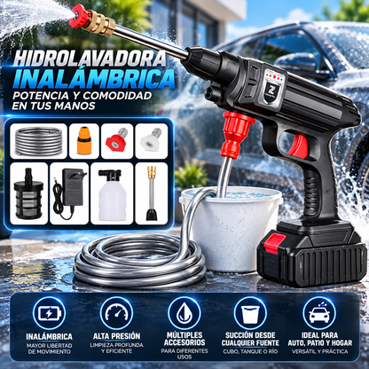 Pistola de agua a presión inalámbrica 1500W 30 bar – Limpieza potente para coche, jardín y hogar