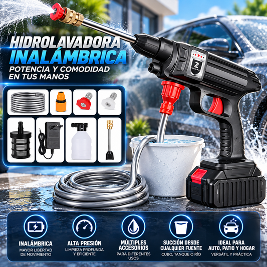 Pistola de agua a presión inalámbrica 1500W 30 bar – Limpieza potente para coche, jardín y hogar