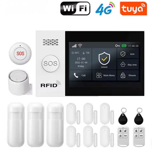 Sistema de Alarma WiFi 4G GSM/Tuya para Hogar Inteligente con App Smart Life y Alexa