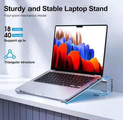 Soporte para Portátil Ajustable de Escritorio | Elevador Compatible con MacBook, Dell, HP, Lenovo y más (13–17”)