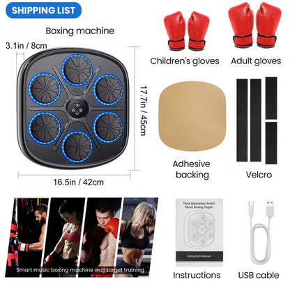 Máquina de Boxeo Musical Inteligente con Luces RGB y Bluetooth, entrena en Casa