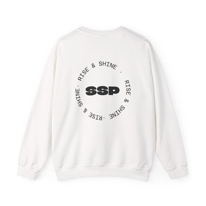 Sudadera Blanca Unisex “Rise & Shine” | Cuello Redondo