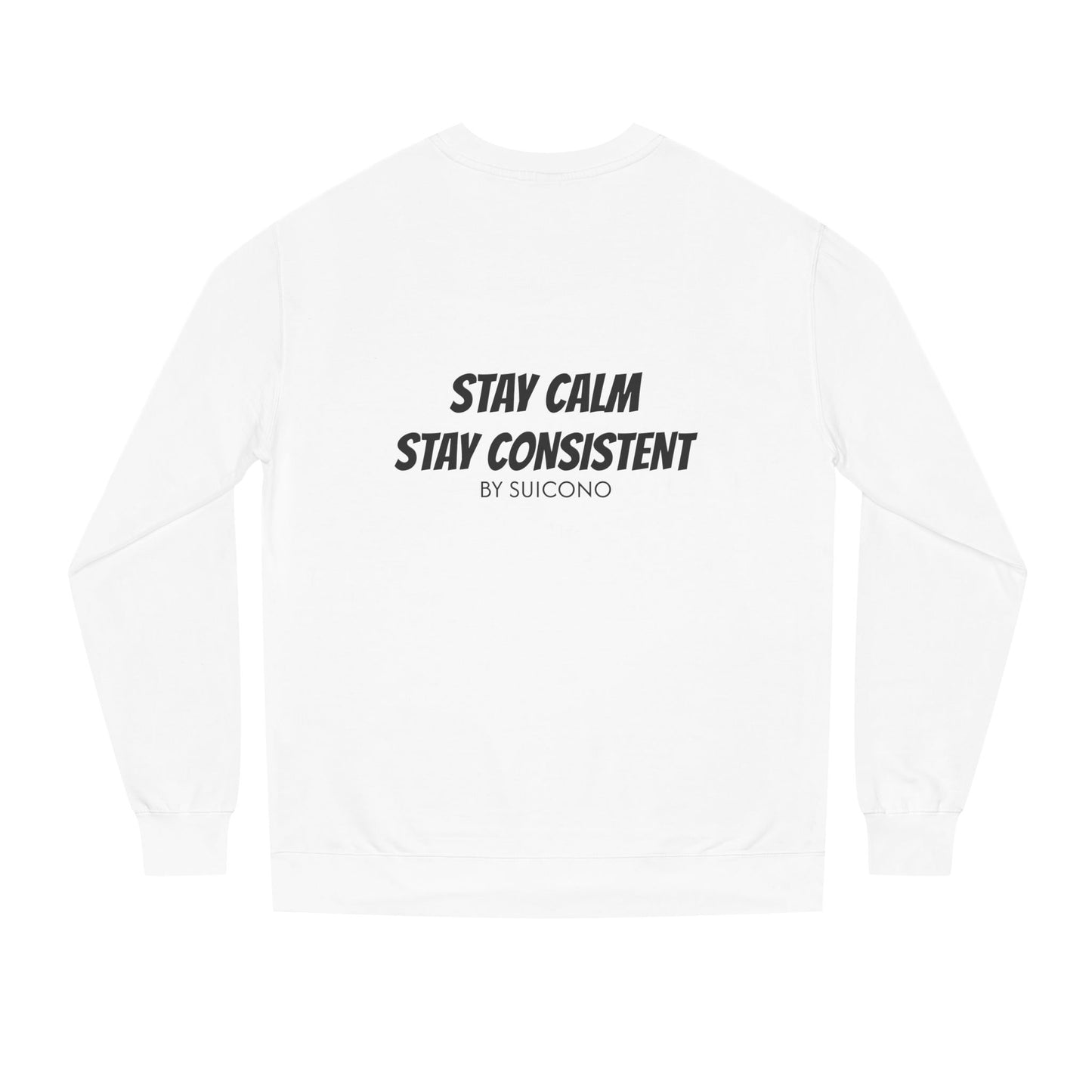 Sudadera motivadora Blanca"Stay calm·Stay consistent"-Ropa inspiradora y moderna