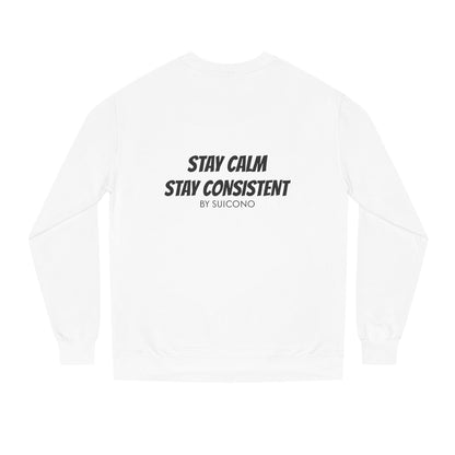 Sudadera motivadora Blanca"Stay calm·Stay consistent"-Ropa inspiradora y moderna