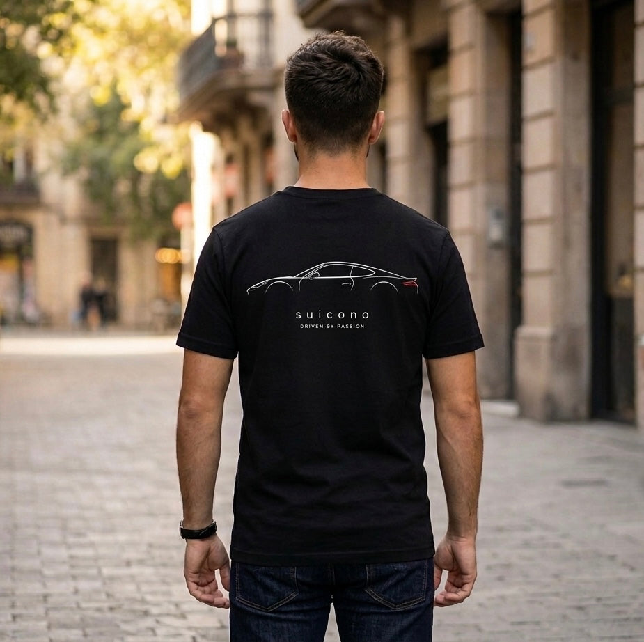 Camiseta Suicono "Driven by Passion" - Diseño Minimalista Porsche 911