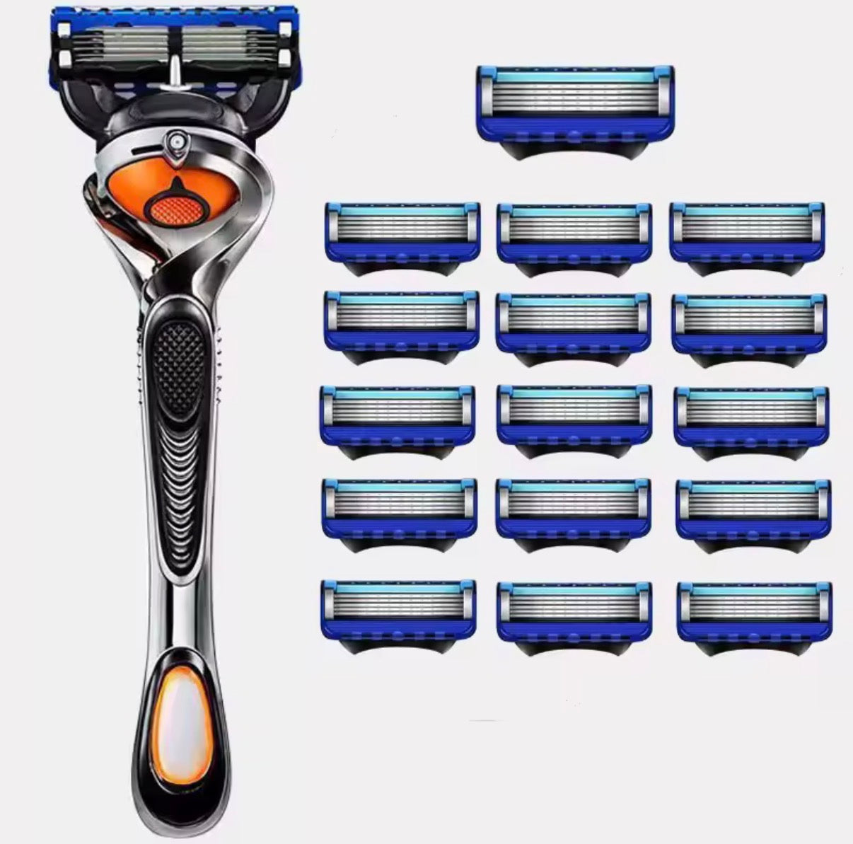 Afeitadora para Hombre 5 Capas – Mango Antideslizante y Hoja Duradera/ +16 recambios