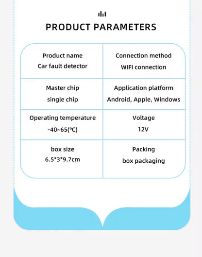 Escáner OBD2 WiFi ELM327 V1.5 para iPhone y Android – Lector y Borrador de Códigos de Error del Coche