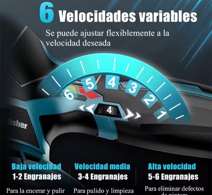 Pulidora de Coche Inalámbrica 21V de 6 Pulgadas con Batería de Litio | Pulir, Encerar y Abrillantar Autos