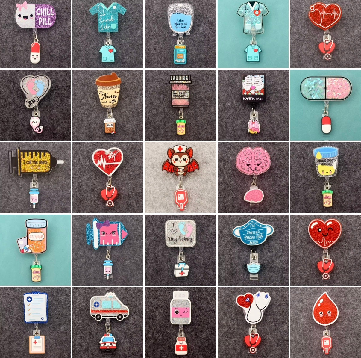 Portatarjetas retráctil, exposición, tarjeta de nombre de Enfermera