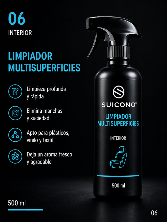 SUICONO® Limpiador Multisuperficies – Interior del Coche