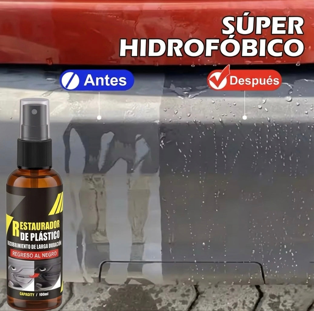 Restaurador de Plásticos para Coche | Renovador Negro Brillante y Protección Duradera