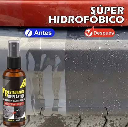 Restaurador de Plásticos para Coche | Renovador Negro Brillante y Protección Duradera