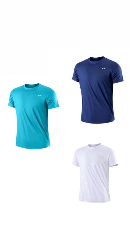 Pack 3 Camisetas Deportivas Hombre | Transpirable, Secado Rápido y Ligera | Running, Gimnasio, Fitness, Entrenamiento, Crossfit