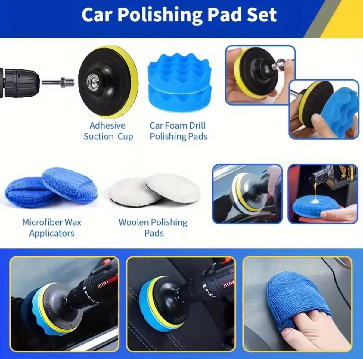 Kit de Lavado de Coche 27 Piezas Profesional – Accesorios de Limpieza Completo para Automóvil, Cepillos, Esponjas y Herramientas Detailing