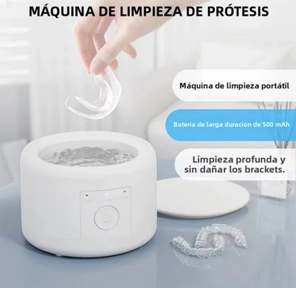 Limpiador Ultrasónico 50KHz para Ortodoncia, Joyas y Dentaduras | USB Recargable