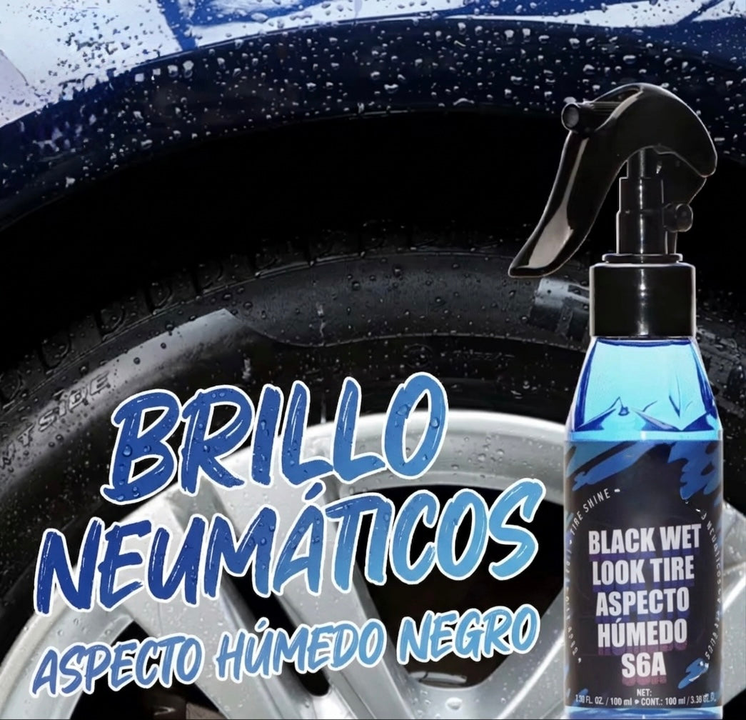 Abrillantador de Neumáticos Efecto Mojado | Negro Intenso y Protección UV