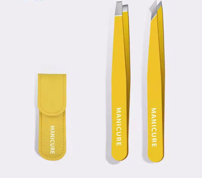 Pinzas para cejas de alta calidad, extractor de pelos finos, pinzas para cejas inclinadas de acero inoxidable