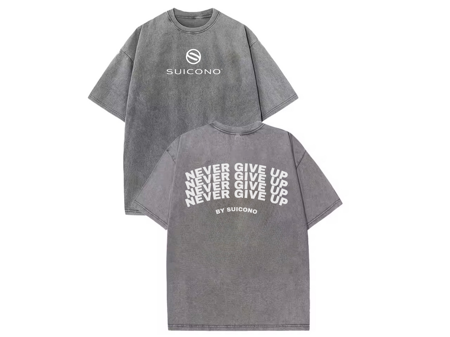Camiseta “Never Give Up” 100% Algodón | Negra, Rosa, Verde y Gris