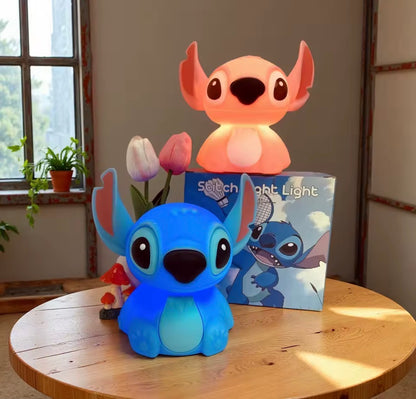 Lámpara nocturna Stitch Kawaii USB táctil – Luz suave decorativa