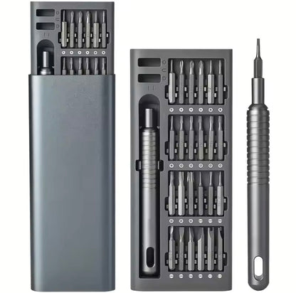 Juego de destornilladores de precisión 24 en 1 con mango de aleación de aluminio | Kit desmontaje