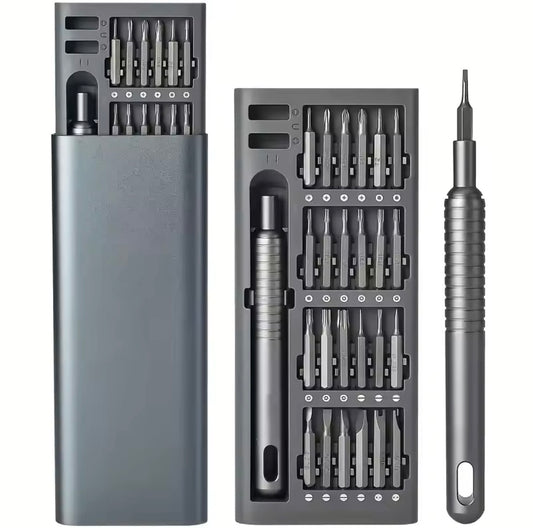 Juego de destornilladores de precisión 24 en 1 con mango de aleación de aluminio | Kit desmontaje