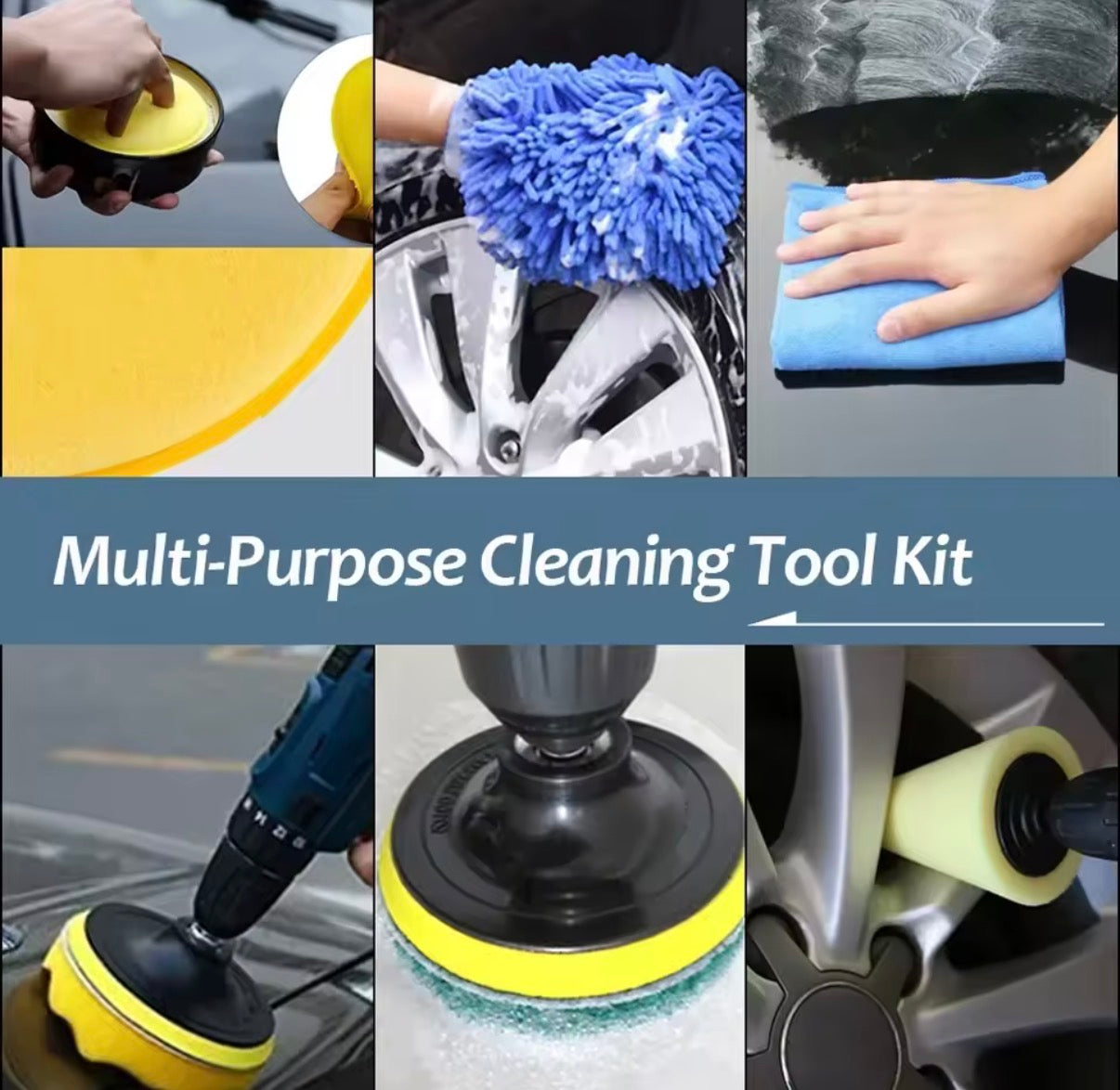 Kit de Limpieza de Coche 36 Piezas con Cepillos para Taladro – Set Profesional de Detailing para Interior, Llantas, Rejillas y Tapicería
