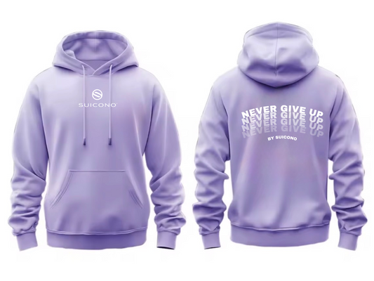 Sudadera 100% Algodón “Never Give Up” en Varios Colores | Motivacional