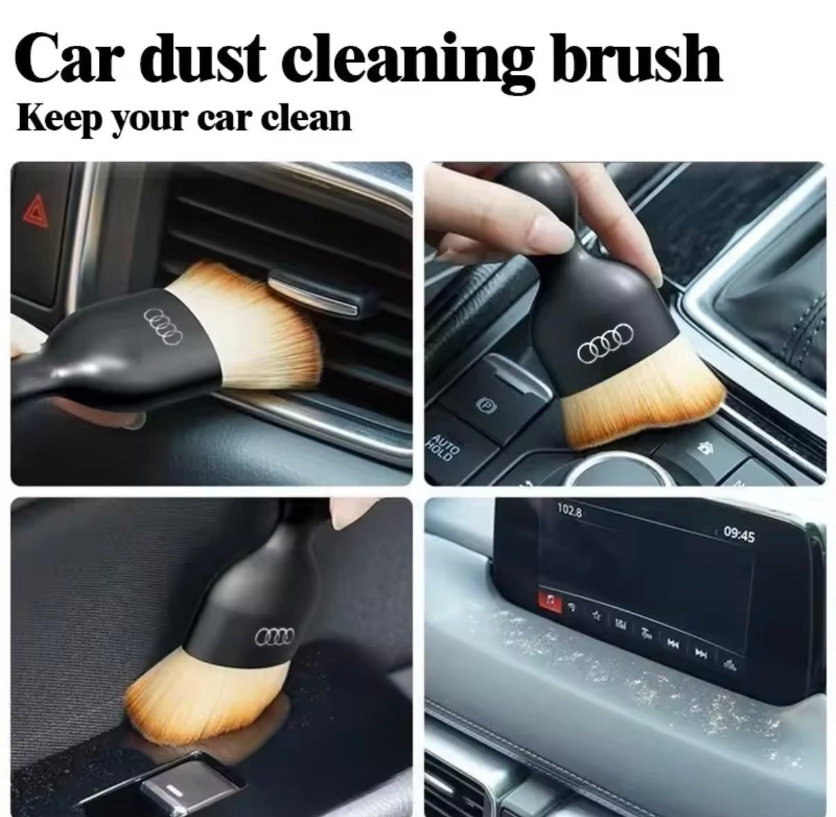 Cepillo de limpieza para tablero de salida de aire acondicionado de coche, cepillo para polvo Interior de coche para Audi Sline
