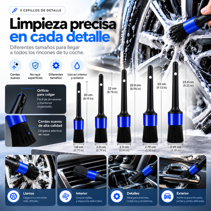 Kit de Lavado de Coche 27 Piezas Profesional – Accesorios de Limpieza Completo para Automóvil, Cepillos, Esponjas y Herramientas Detailing