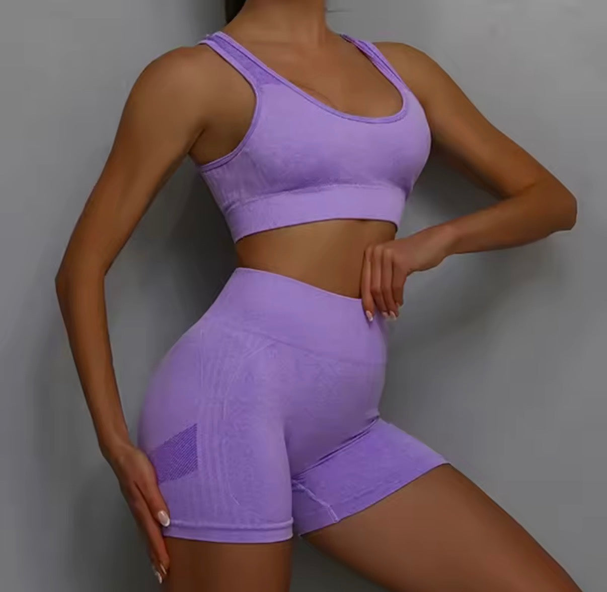 Conjunto de Yoga sin Costuras para Mujer | Ropa Deportiva de Gimnasio con Top y Pantalones Cortos