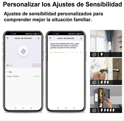 Sensor de Vibración WiFi Inteligente Tuya Smart Life | Alarma para Puertas y Ventanas con Alertas en Tiempo Real