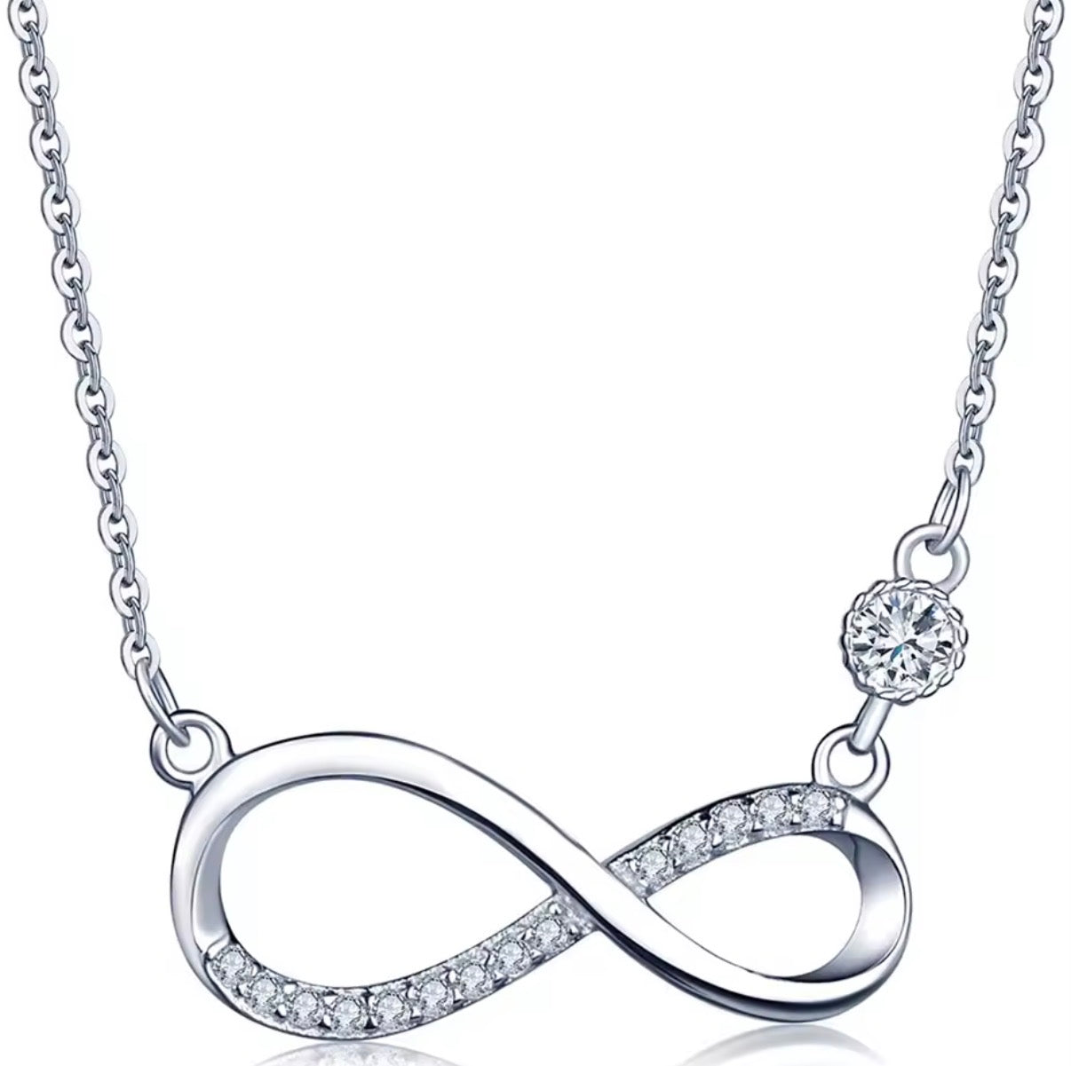 Collar Infinito de Plata 925 con Circonita | Regalo para Ella