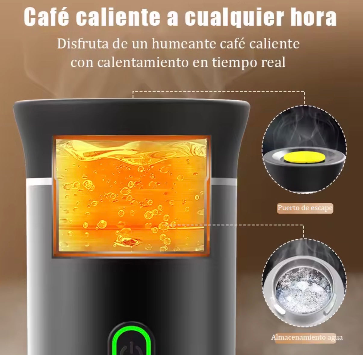 Cafetera Portátil de Cápsulas 3 en 1 | Espresso Eléctrica Inalámbrica para Viaje y Coche