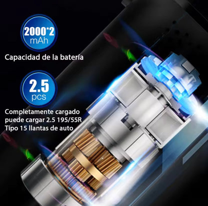 Bomba infladora inalámbrica recargable para coche | Inflador de neumáticos con pantalla digital