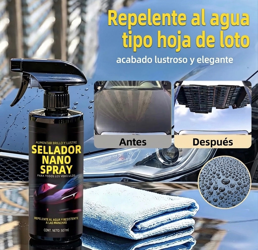 Revestimiento Cerámico 9H para Coche 500ml | Nano Recubrimiento Hidrofóbico + toalla