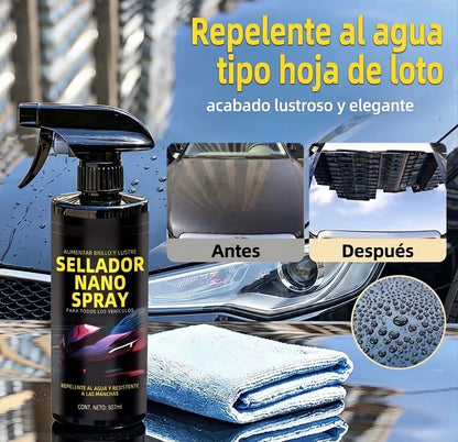Revestimiento Cerámico 9H para Coche 500ml | Nano Recubrimiento Hidrofóbico + toalla