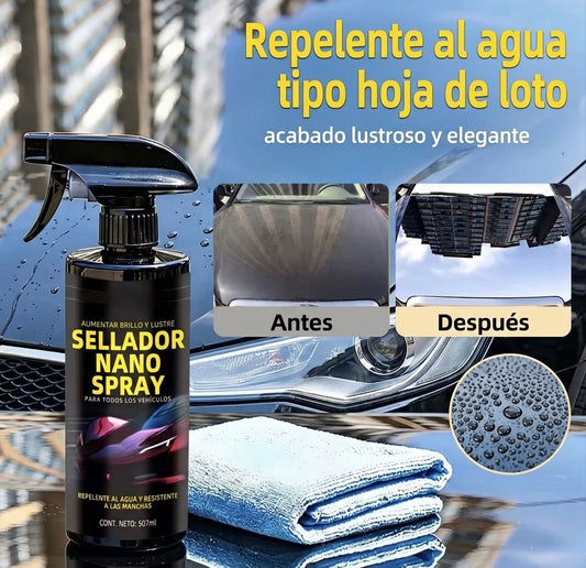 Revestimiento Cerámico 9H para Coche 500ml | Nano Recubrimiento Hidrofóbico + toalla