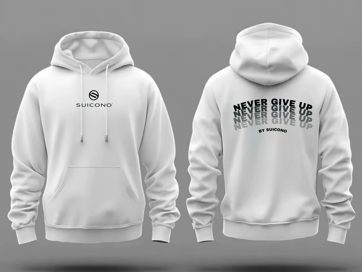 Sudadera 100% Algodón “Never Give Up” en Varios Colores | Motivacional