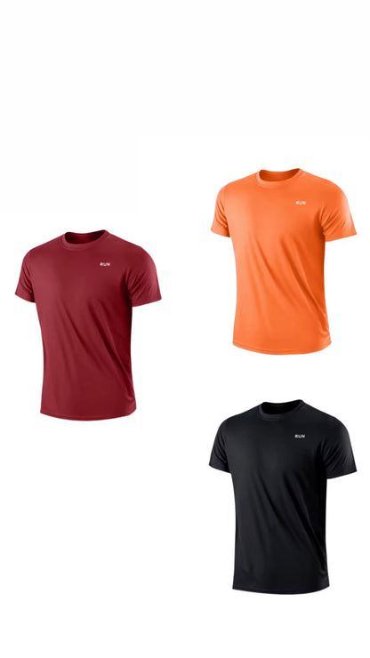 Pack 3 Camisetas Deportivas Hombre | Transpirable, Secado Rápido y Ligera | Running, Gimnasio, Fitness, Entrenamiento, Crossfit