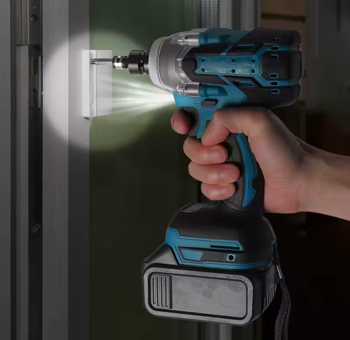 Pistola de Impacto Eléctrica 21V sin Escobillas 1/2” 380Nm | Llave de Impacto Inalámbrica para Coche y Taller