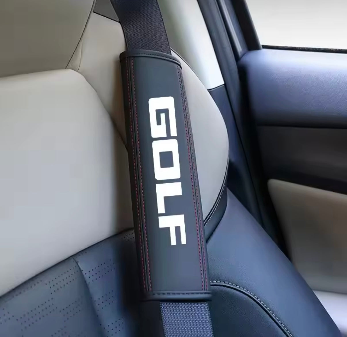 2 Pcs Leder Auto Sitz Gürtel Abdeckungen Schutz Pads für Volkswagen Golf