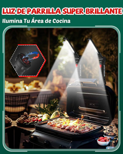 Linterna LED Recargable COB Magnética 360º | Pack 2 Linternas de Taller