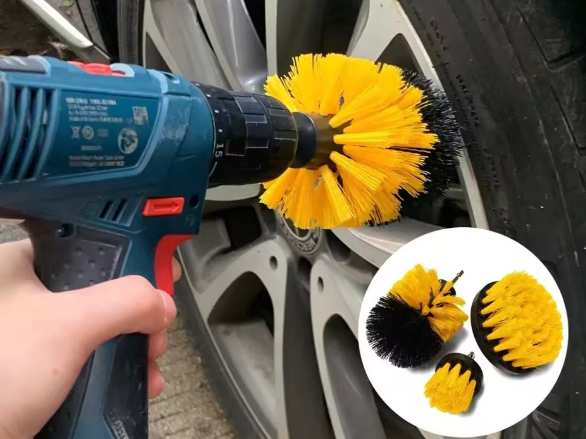 Kit de Cepillos para Taladro Detailing Coche y Moto | Limpieza Interior y Tapicería