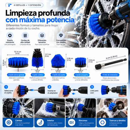 Kit de Lavado de Coche 27 Piezas Profesional – Accesorios de Limpieza Completo para Automóvil, Cepillos, Esponjas y Herramientas Detailing