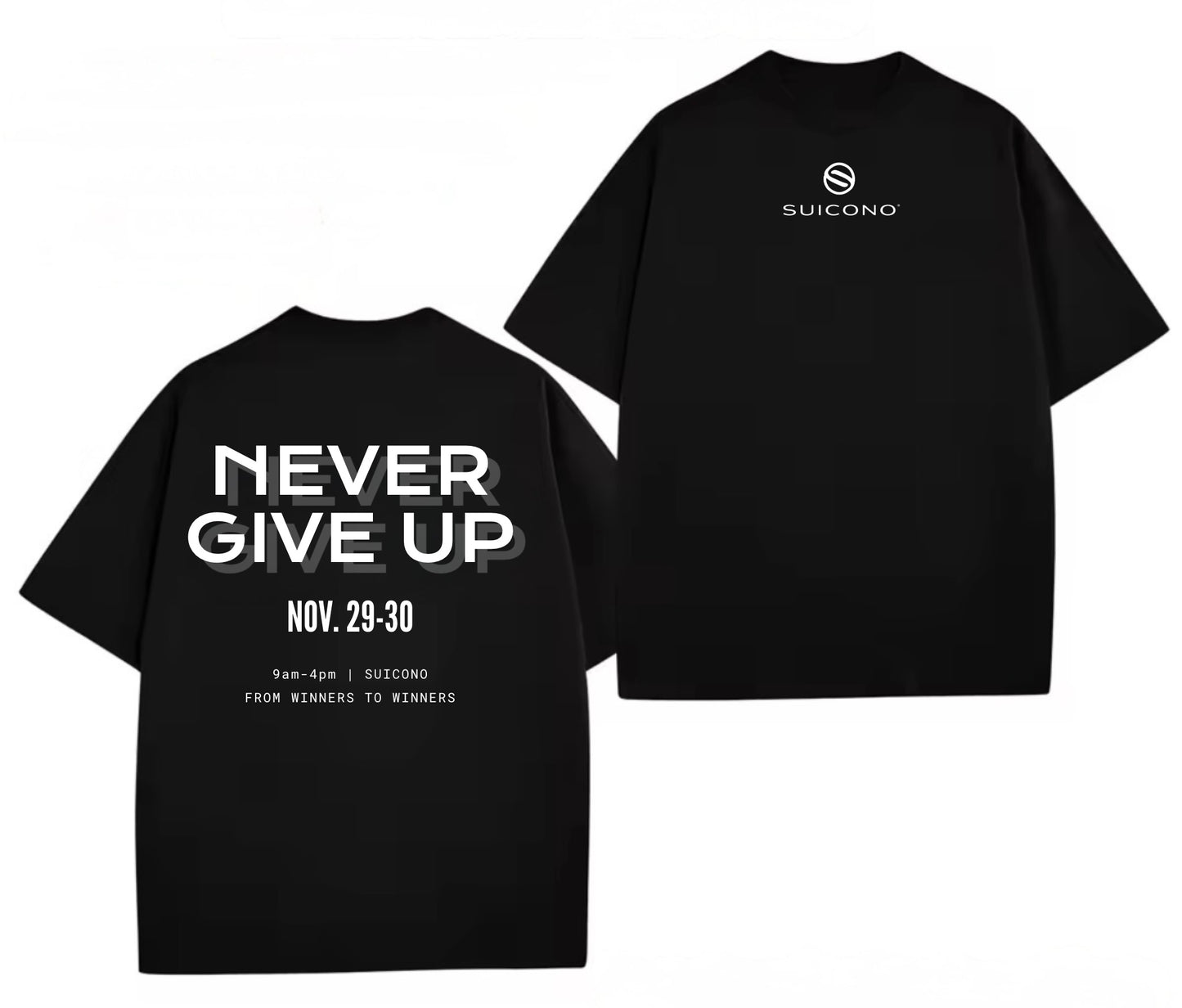 Camiseta Never Give Up Suicono – Ropa Motivacional Premium