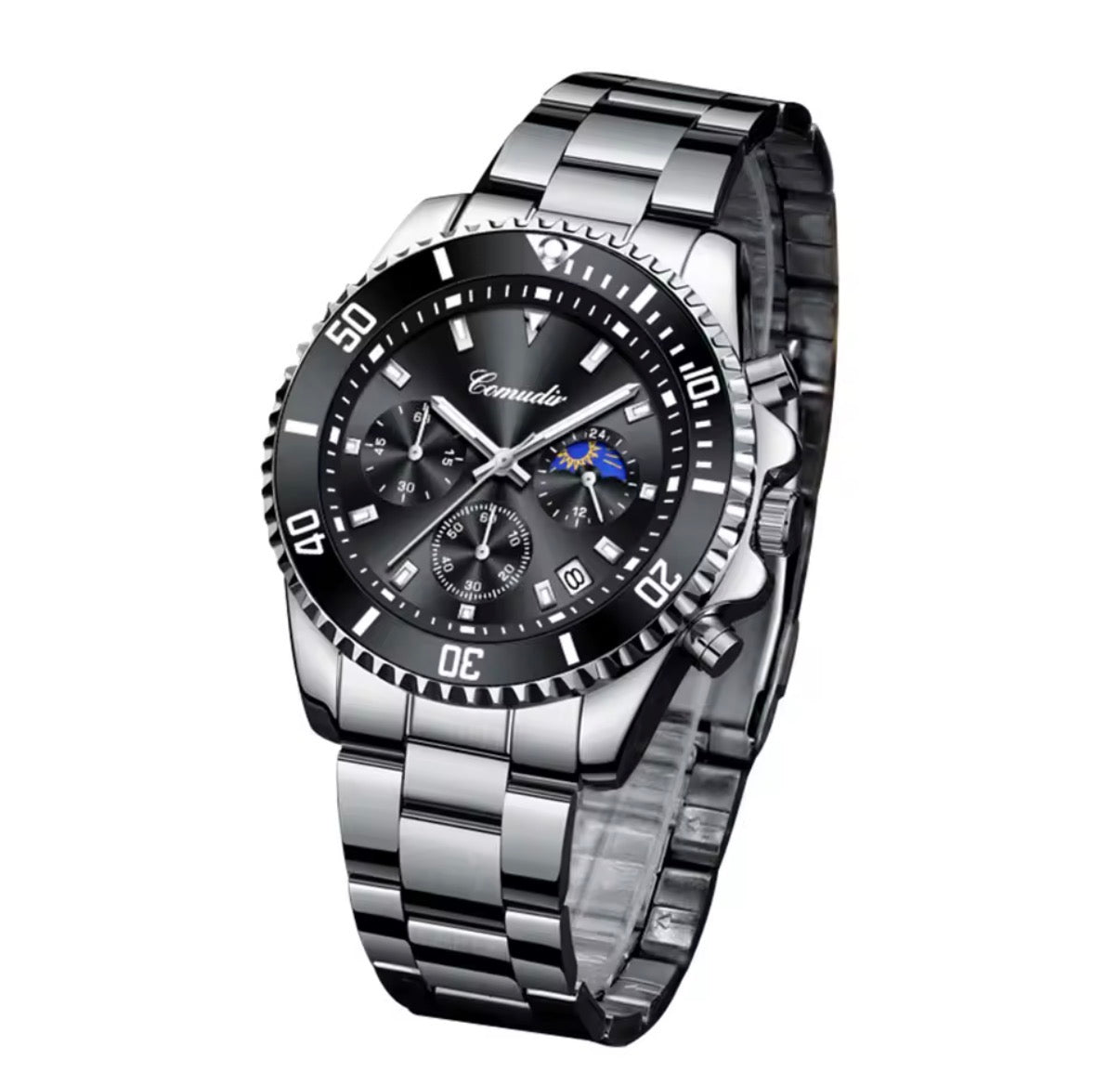 Reloj Cronógrafo Hombre Acero Inoxidable | Resistente al Agua y Luminoso