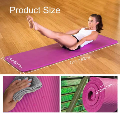 Esterilla Yoga Profesional 10mm Extra Gruesa – Pack con Bolsa, Correa y Banda