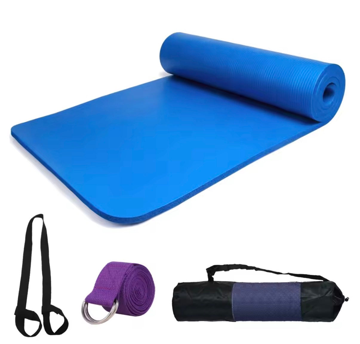 Esterilla Yoga Profesional 10mm Extra Gruesa – Pack con Bolsa, Correa y Banda